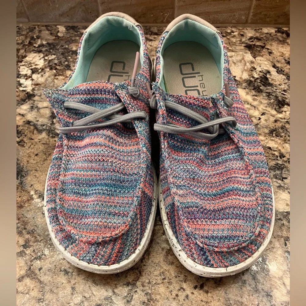 Hey Dude Colorful Knit Loafers - Picture 1 of 6